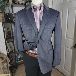 Pronto Uomo Men's Sport Coat Blazer‎ Two Button Soft Twill Polyester Size Large